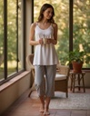 Pijama Solera + Pantalon Capri De Verano Algodon Ferz 828191