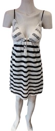 [FER827279BLA1] Camisolin Con Puntilla Sexy Rayado Marcela Ferz 827279