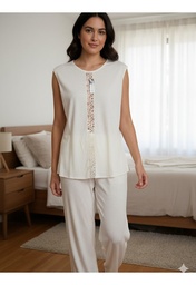 [FER828242CRE1] Pijama Musculosa Con Pantalon Largo Algodon Ferz 828242