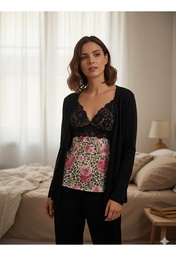 Pijama 3 Piezas Musculosa Saco Y Pantalon Mujer Ferz 828340