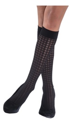 [MOR2638NEGU] Media 3/4 Para Pantalon Fantasia Pied De Poule Mora 2638
