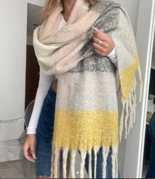 Bufanda Pashmina Chalina Ruana Cuadrille Colores Divina 6000